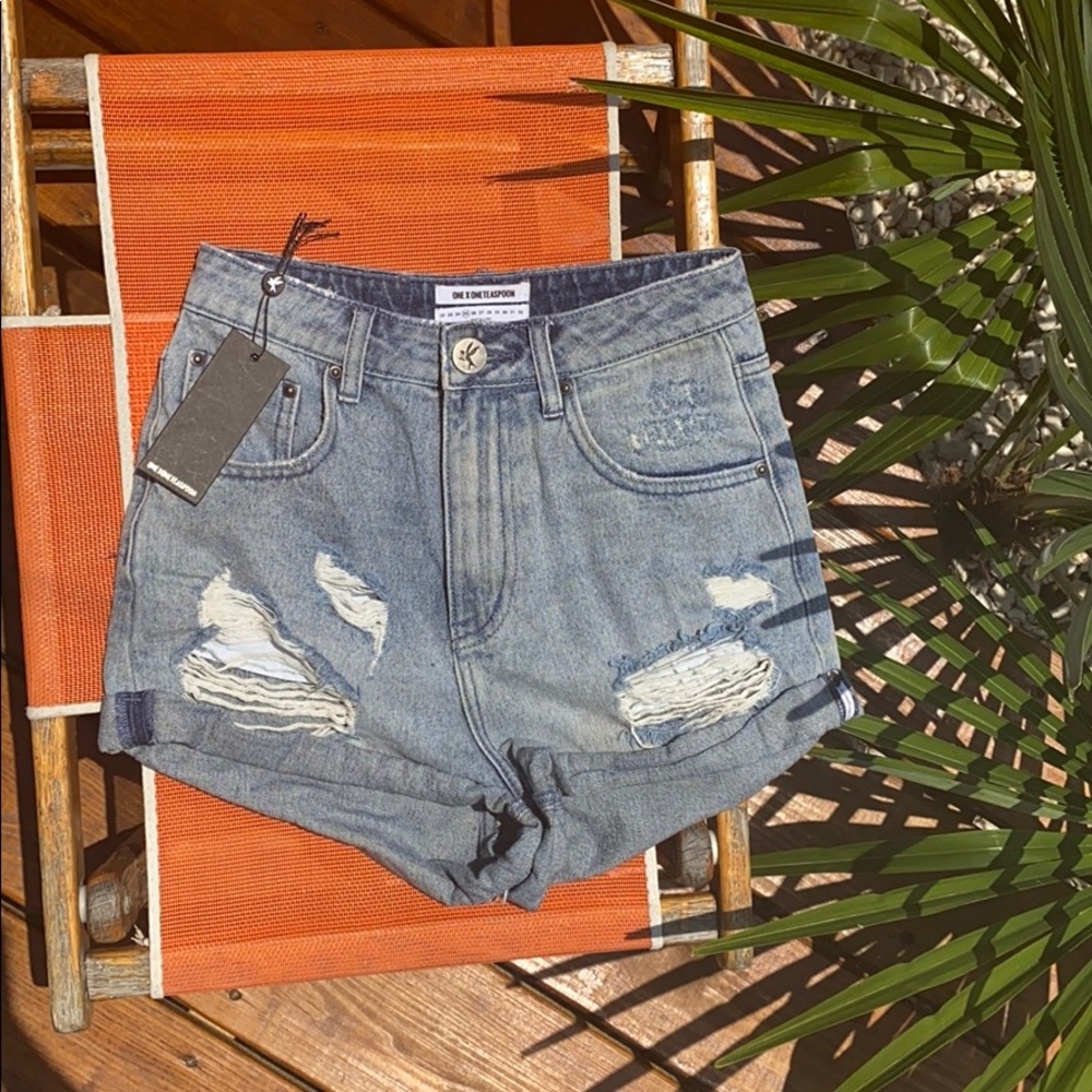 One teaspoon high waist denim shorts